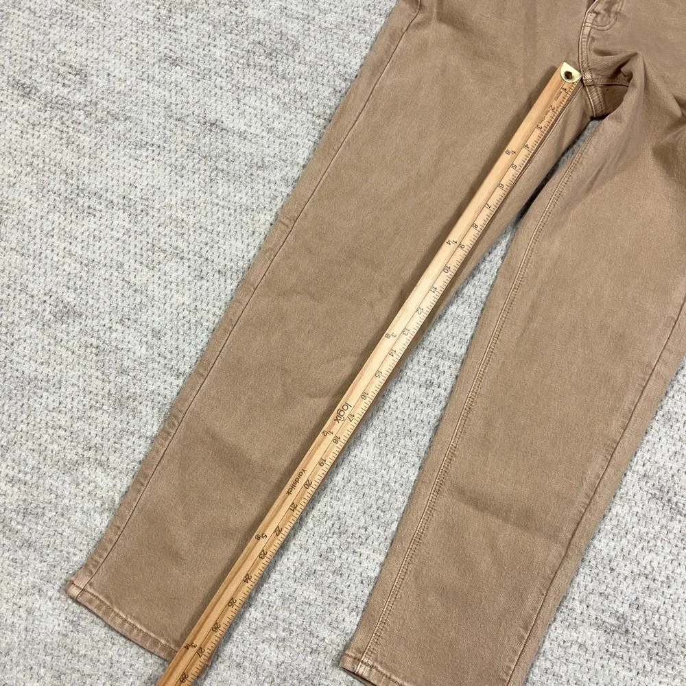 American Eagle Mom Jeans Women 0 Brown Straight Leg‎ Stretch Denim Pants 25x28